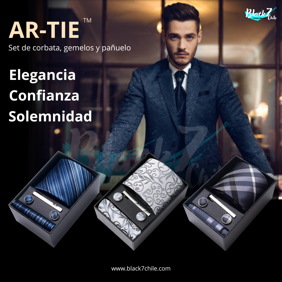 AR-TIE™ Set de corbata, gemelos y pañuelo